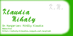 klaudia mihaly business card